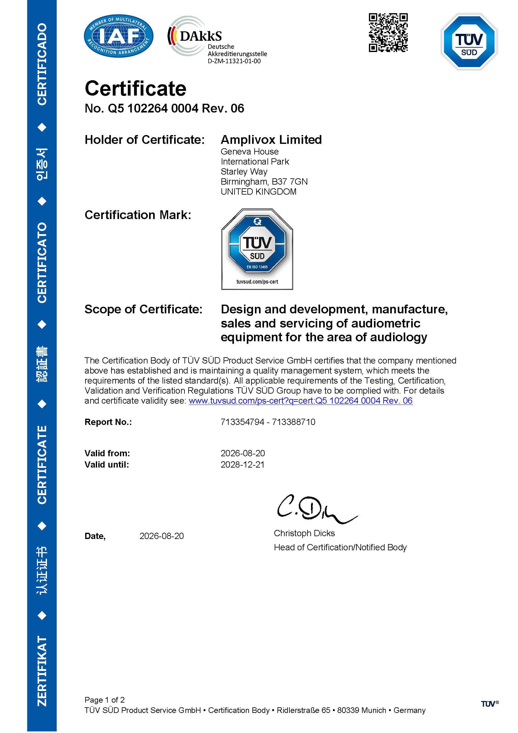 Amplivox ISO 13485 Certificate Q5 102264 0004 Rev. 06.jpg